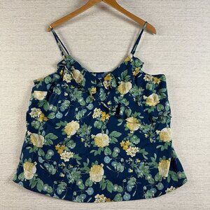 Old Navy Womens XL Spaghetti top Floral Feminine Cottagecore coquette romantic
